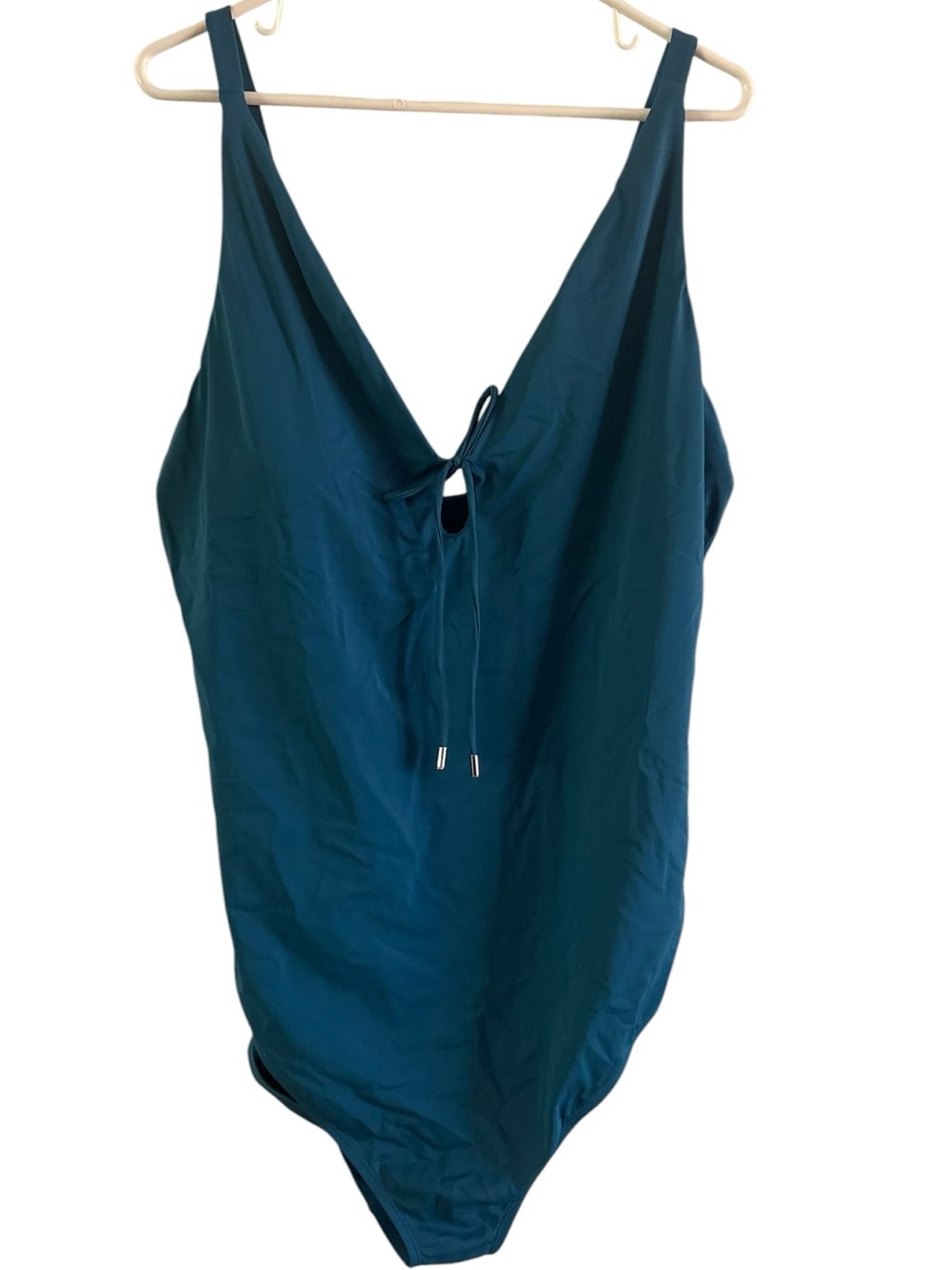 Andie The Sicily Swimsuit One piece ocean blue teal long torso plus size 3XT